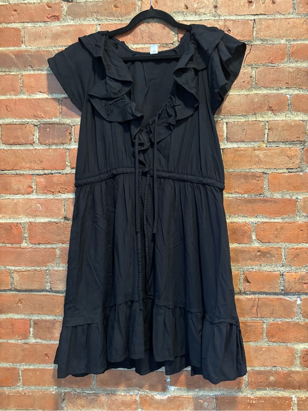 Old Navy Black Tiered Ruffle Dress